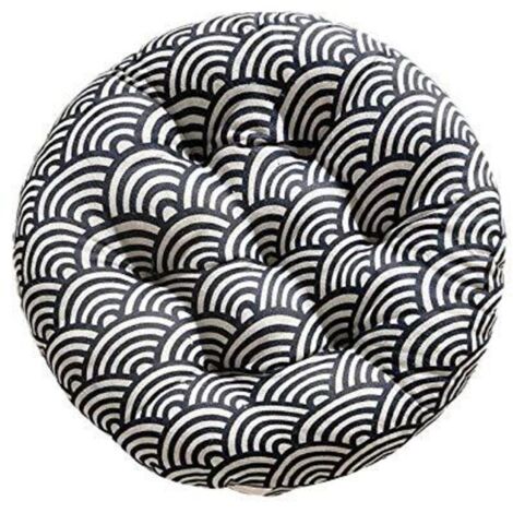 Galette de Chaise Ronde, 100% Coton et Lin - Confortables - Coussins épais et Respirants 40 40 6cm