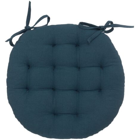 Galette de chaise ronde 38 cm Bleu