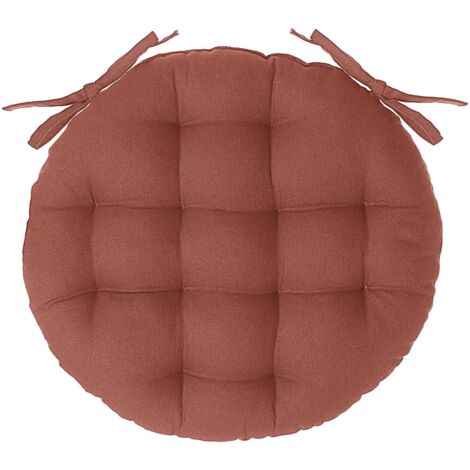 Coussin De Chaise Ronde Réversible Curry Et Lin | Leroy Merlin