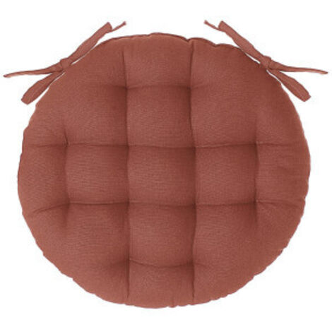 Galette de chaise ronde rose terracotta D38cm - Atmosphera créateur d'intérieur