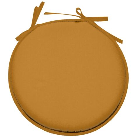Galette de chaise ronde Unie Pop color 40 cm Curry