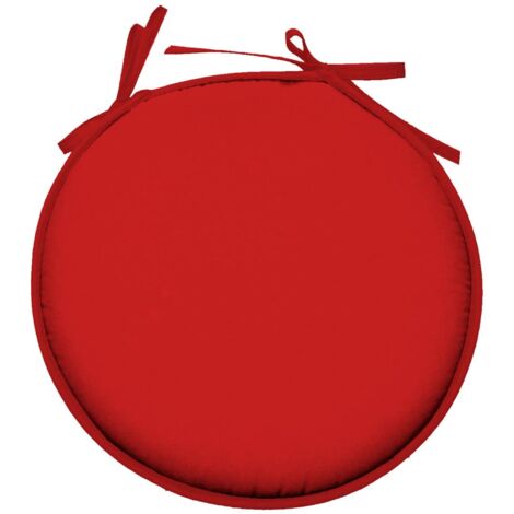 Galette de chaise ronde Unie Pop color 40 cm Rouge