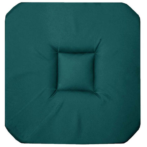 Galette de chaise unie colorée emeraude 36 x 36 x 3.5 cm - emeraude