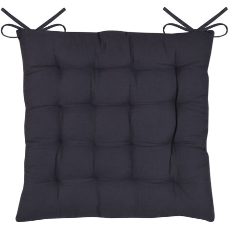 Galette de chaise unie et classique Gris anthracite 38x38 cm