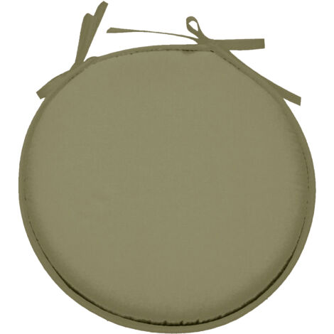 Galette de chaise vert sauge ronde en polyester