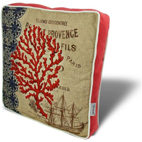 Galette de chaise vintage – corail rouge IZMIR