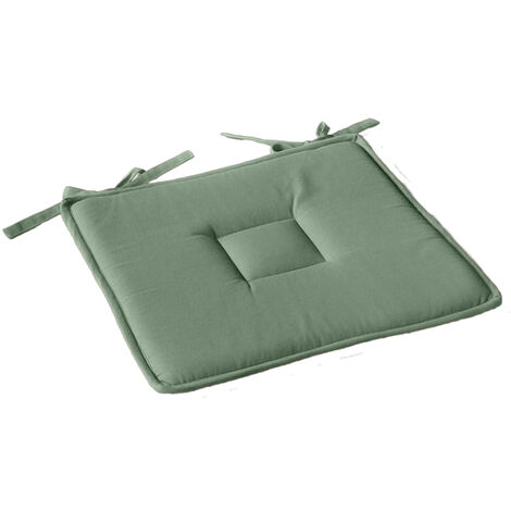 Galette plate unie avec passepoil et nouettes Taupe 40x40 cm