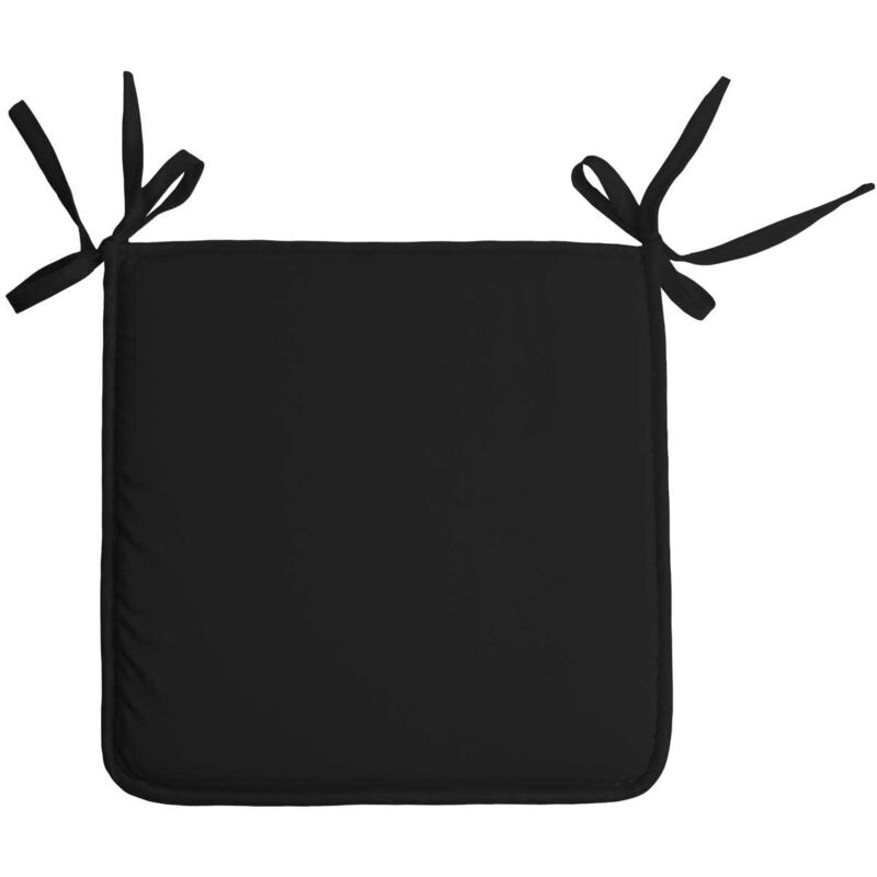 Galette de chaise unie aux multiples couleurs Noir 38x38 cm