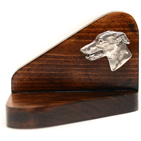 Galgo, galgo inglés: candelabro de madera con perro, soporte para velas de té, monumento conmemorativo para perros de Art-Dog