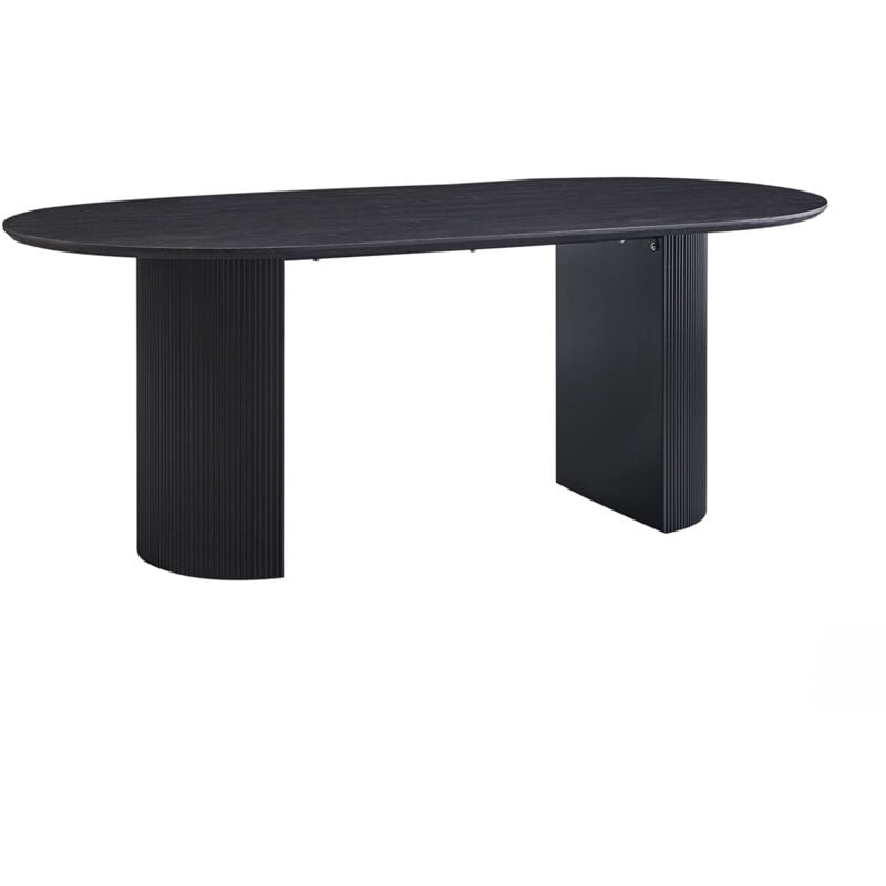 Galia - Table à manger ovale couleur marron foncé