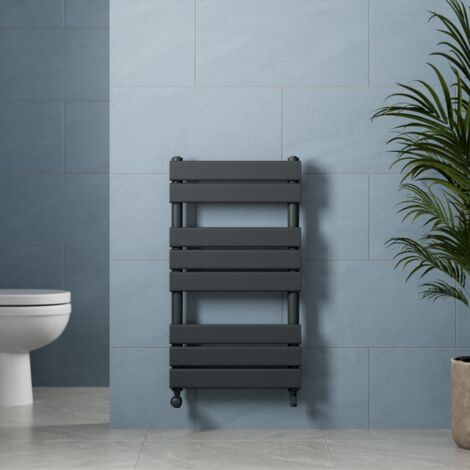 DURATHERM Galiflo Anthracite Flat Panel Heated Towel Rail Bathroom Radiator 800 x 400mm
