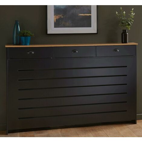 Galiflo Black Radiator Cover with Storage Drawer 780 x 955 Small