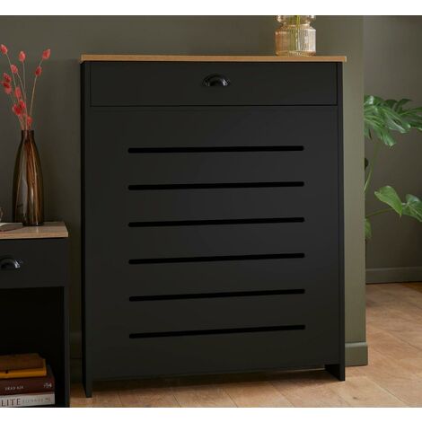 VALE DESIGNS Galiflo Black Radiator Cover with Storage Drawer 1500 x 955mm Large
