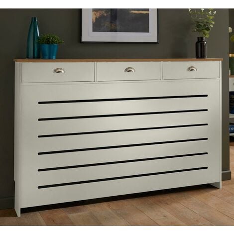 VALE DESIGNS Galiflo Cream Radiator Cover with Storage Drawer 1500 x 815mm Large