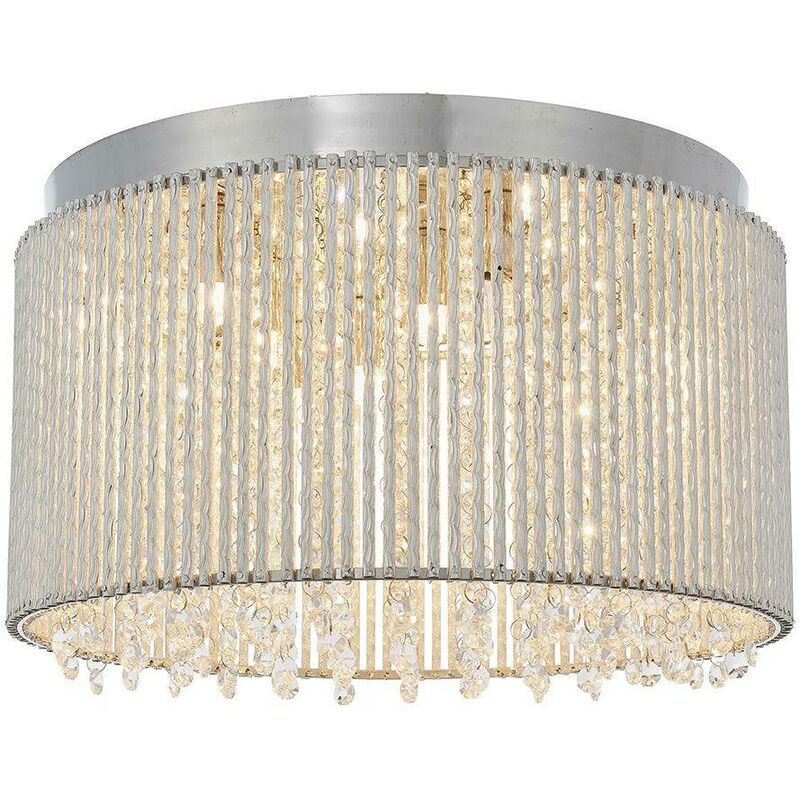 Endon Galina - 10 Light Flush Light Chrome Plate & Clear Crystal, G9