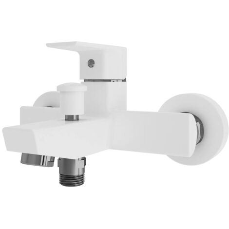galindo aroha 4603011 grifo de baño-ducha monomando blanco con accesorios de ducha