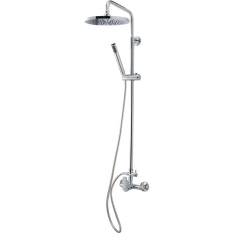galindo columna ducha mezcladora albos rociador 200 mm y flexo inox 71250100