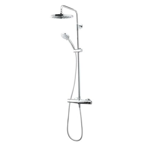 galindo columna ducha mezcladora livra rociador 200 mm y flexo inox 49650100
