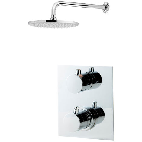 Galindo Conjunto ducha termostático empotrable Atlantis redondo negro K130047316