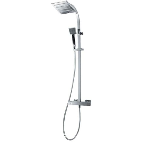 Galindo Grifo ducha termostática con columna Nitro plus negro rociador 300 mm 110049302