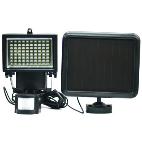 GALIX Spot solaire tres éclairant avec détecteur de présence - 80 LED - Noir