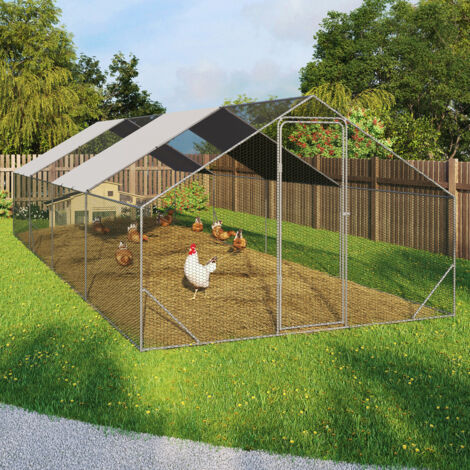Gallinero 24 m² 8x3 M red de alambre de acero galvanizado