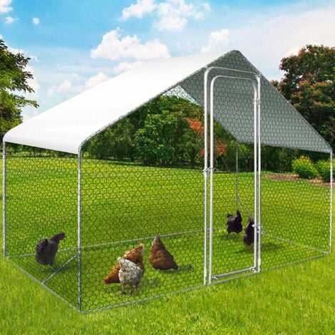 IDMARKET Gallinero 3 m² malla metálica 2,20x1,4 M acero galvanizado