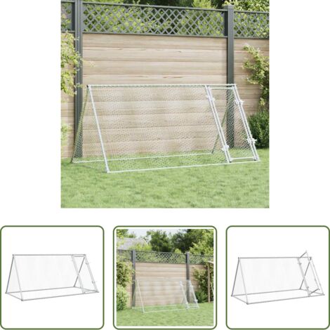 Gallinero acero galvanizado -  Jaula para gallinas acero galvanizado plateado 200x105x91 cm