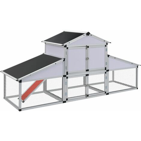Gallinero con corral y nido aluminio vidaXL