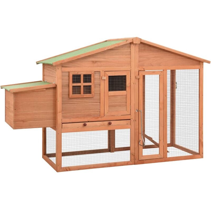 

Gallinero con ponedero madera maciza de abeto - Marrón