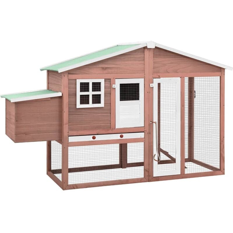 

Gallinero con ponedero madera maciza de abeto blanco y mocha - Marrón - Vidaxl