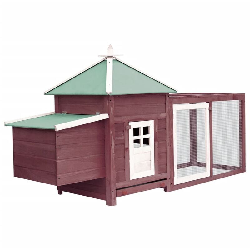 

Gallinero con ponedero madera maciza de abeto moca 193x68x104cm