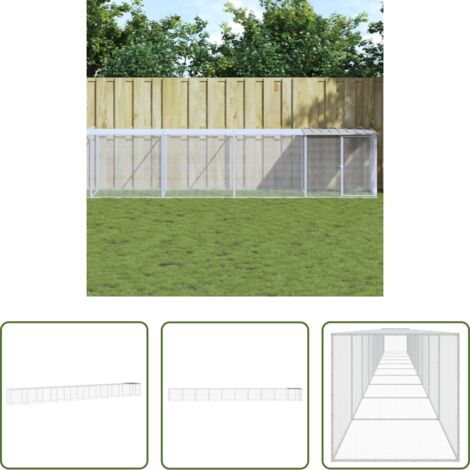 Gallinero con techo -  Gallinero con techo acero galvanizado gris claro 1003x98x90 cm