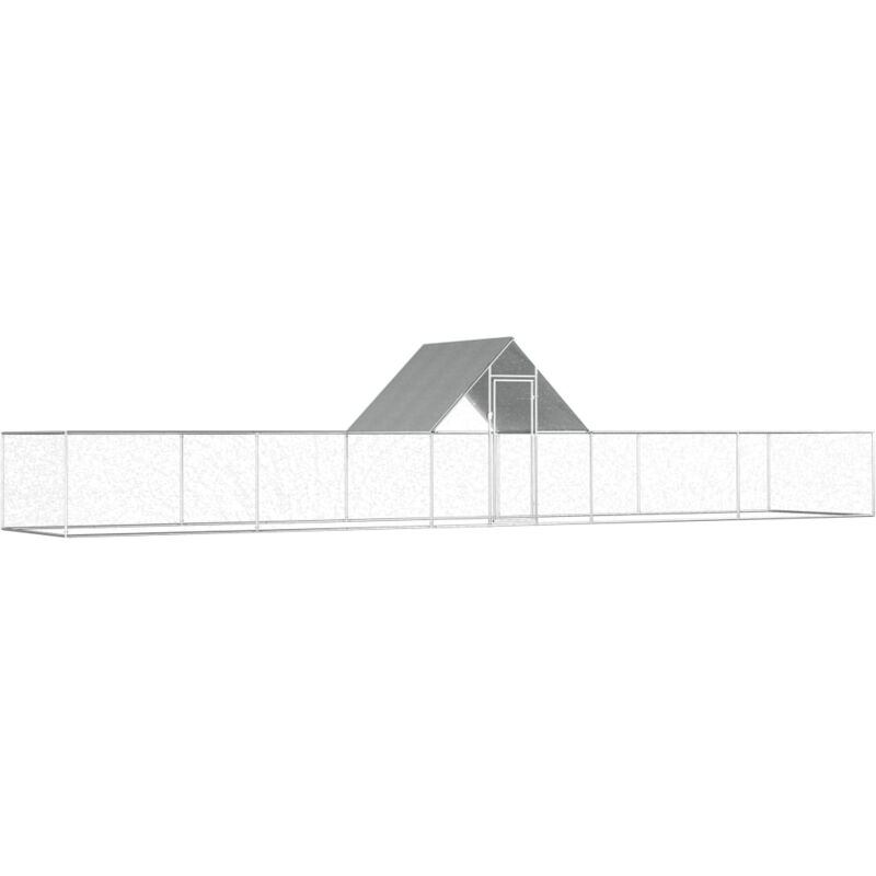 

Gallinero de acero galvanizado 10x2x2 m - Plateado - Vidaxl