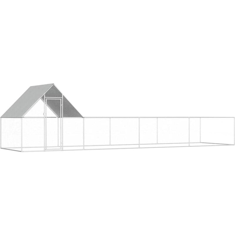 

Gallinero de acero galvanizado 8x2x2 m - Plateado - Vidaxl