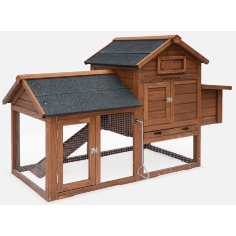 Gallinero de madera con corral para 3 gallinas