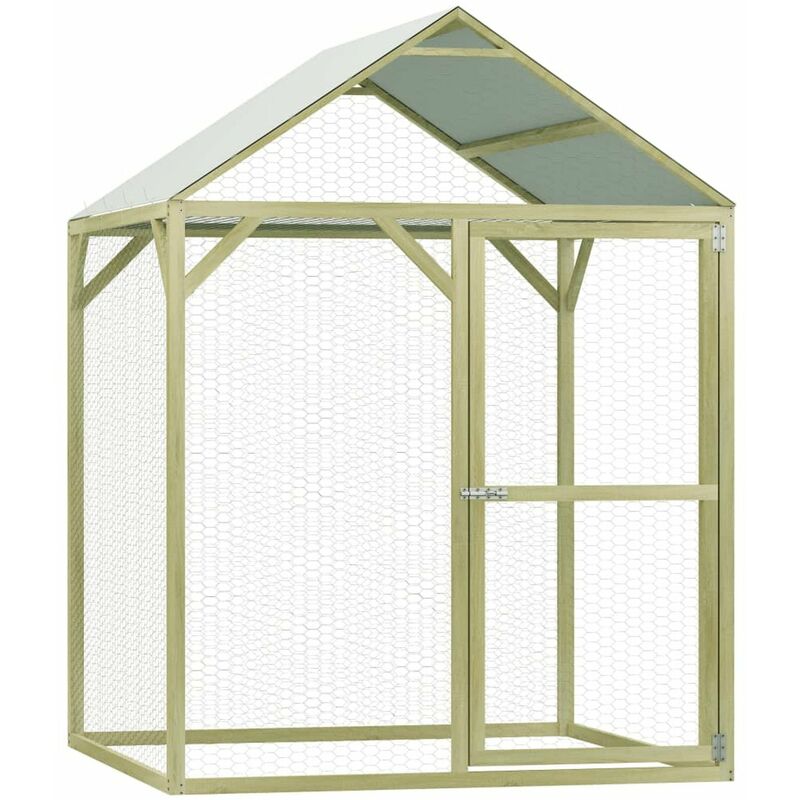 

Happyshopping - Gallinero de madera de pino impregnada 1,5x1,5x2 m