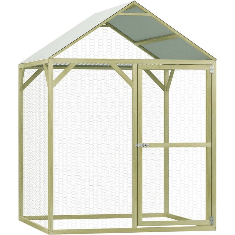 

Gallinero de madera de pino impregnada 1,5x1,5x2 m - Verde