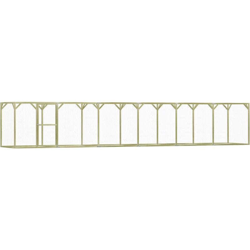 

Gallinero de madera de pino impregnada 1,5x9x1,5 m - Verde