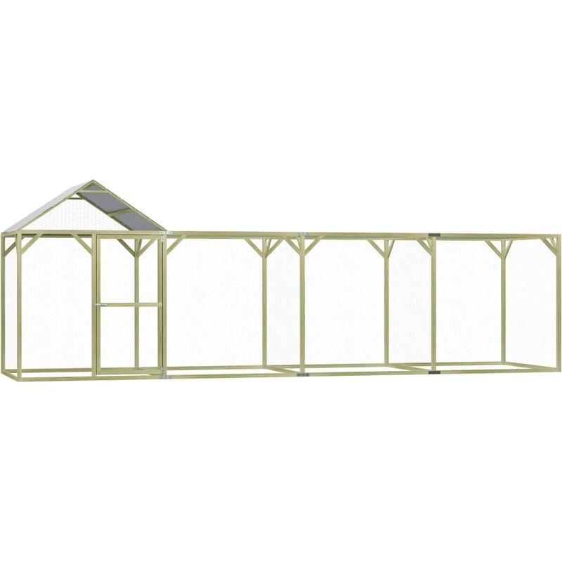 

Gallinero de madera de pino impregnada 6x1,5x2 m - Verde