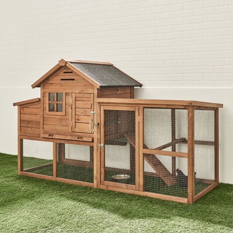 Gallinero de madera GELINE, 4 gallinas, jaula para gallinas de corral