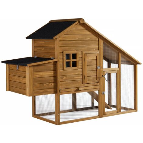 Gallinero de madera "Princesse" con caja nido - Marrón
