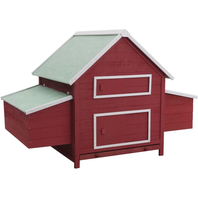 

Gallinero de madera rojo 157x97x110 cm - Rojo - Vidaxl