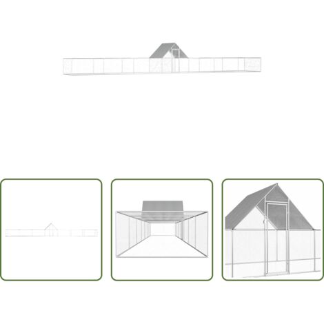 Gallinero galvanizado - Gallinero acero galvanizado 14x2x2 m