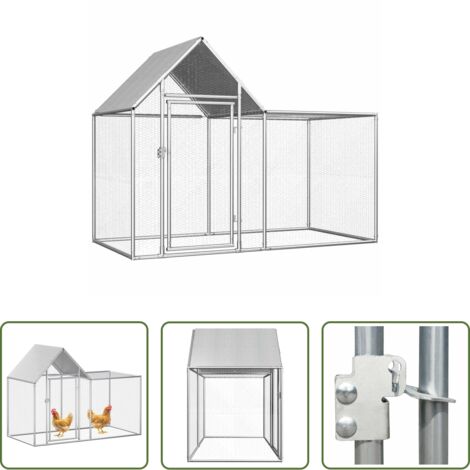 Gallinero galvanizado - Gallinero acero galvanizado 2x1x1,5 m