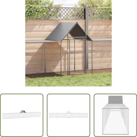 Gallinero galvanizado -  Gallinero acero galvanizado 9x1x1,5 m