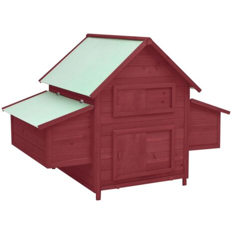 Gallinero madera maciza de abeto rojo y blanco 152x96x110 cm