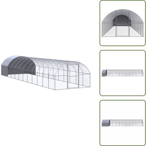 Gallinero para aves - vidaXL Gallinero de exterior de acero galvanizado 3x12x2 m - Gallinero de acero galvanizado