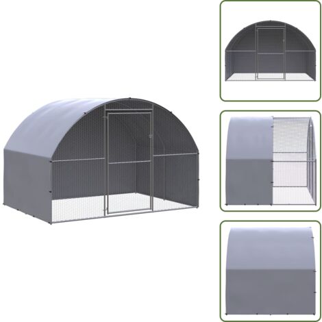 Gallinero para aves - vidaXL Gallinero de exterior de acero galvanizado 3x2x2 m - Gallinero de acero galvanizado