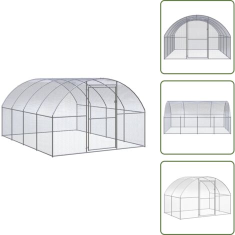 Gallinero para aves - vidaXL Gallinero de exterior de acero galvanizado 3x4x2 m - Gallinero galvanizado
